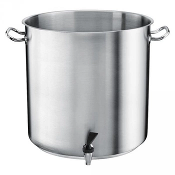 Garnek ze stali nierdzewnej z kranem i pokrywką - poj. 50 l | TOM-GAST P1-2111-40