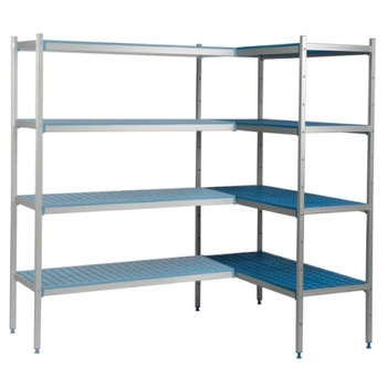 Regał narożny 5-półkowy głęb. 50 cm 1PD-55+5P-155+10UM | ALUSHELF 50379