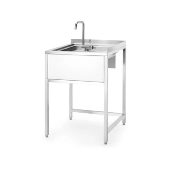 Narożny stół Oxygen Hybrid z ukrytą komorą zlewową i myjką do płukania dzbanków, 650x650x(h)900mm | BARMATIC 817483