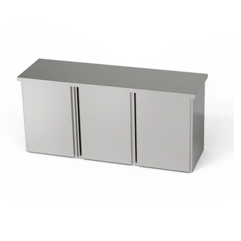 Szafka nierdzewna wisząca 3-drzwiowa 130x40x60 cm | FORGAST