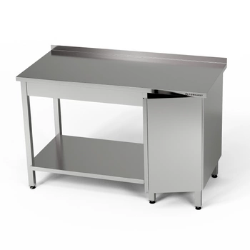 Stół roboczy nierdzewny z szafką i półką dolną 210x60x85 cm | FORGAST