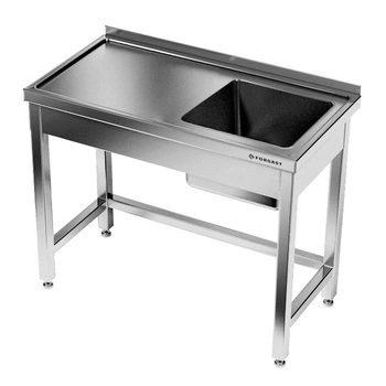 Stół nierdzewny ze zlewem 1-komorowym 160 cm | FORGAST