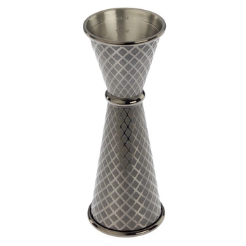 Miarka barmańska w stylu japońskim Diamond Lettice, stal nierdzewna, kolor: czarny, 30/60ml | BARFLY M37202BK