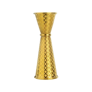 Miarka barmańska w stylu japońskim Diamond Lettice, stal nierdzewna, kolor: złoty, 30/60ml | BARFLY M37202GD
