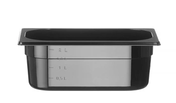 Pojemnik GN 1/4 gł. 10 cm z czarnego poliwęglanu | HENDI 862629