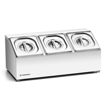 Ekspozytor na żywność na 3 GN 1/6, 52x27x21.5 cm | FORGAST FG11316