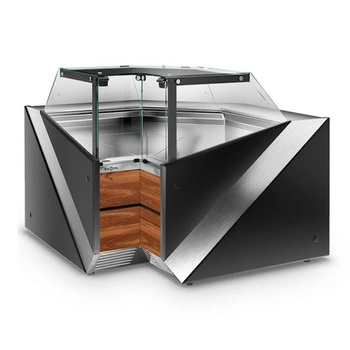 Lada chłodnicza narożna wewnętrzna z szybą prostą | RAPA L-X/NW/150/150