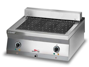 Grill wodny z rusztem żeliwnym, elektryczny, nastawny, 2 - strefowy, 80x70x28 cm, 9 kW | LOZAMET L700.RWE800