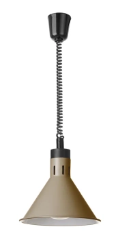 Lampa do podgrzewania potraw wisząca, stożkowa, beżowa, 230V/250W | HENDI 273777