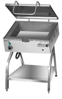 Patelnia gastronomiczna elektryczna z misą żeliwną i przechyłem ręcznym - poj. 26 l | LOZAMET PHA.025.5