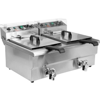 Frytownica elektryczna 2-komorowa z kranami spustowymi 2x12 l | YATO YG-04634/E1