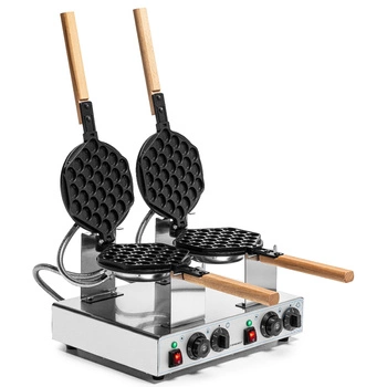 Gofrownica elektryczna podwójna do gofrów bąbelkowych 2 gofry, 2.8 kW, 230 V | FORGAST FG09722