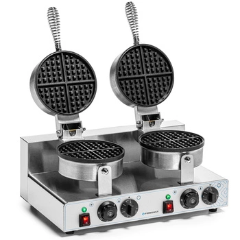 Gofrownica elektryczna podwójna do gofrów belgijskich, śr. 18,5 cm, 4 kW, 230 V  | FORGAST FG09721