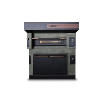 Piec do pizzy 1-komorowy S120 Icon z okapem i komorą rozrostu nawilżaną | MORETTI FORNI MFSI120MLH