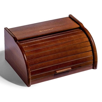 Chlebak drewniany orzech, prostokątny, 38x29x18 cm | FORGAST FG12639