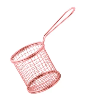 Koszyk do frytek okrągły, kolor - miedź,  śr. 9 cm | AMBITION 126663