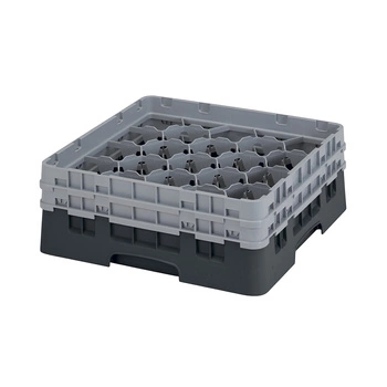 Kosz do szkła 20 przegródek - 50x50cm, czarny | CAMBRO 20S434/110