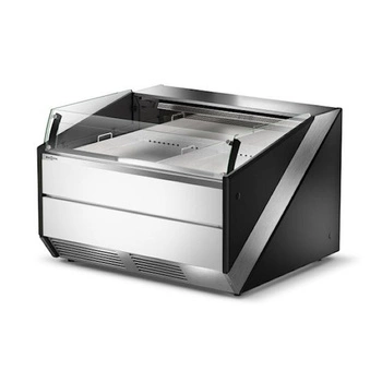 Lada chłodnicza z szybą giętą krótką | RAPA L-Si FISH 135/120