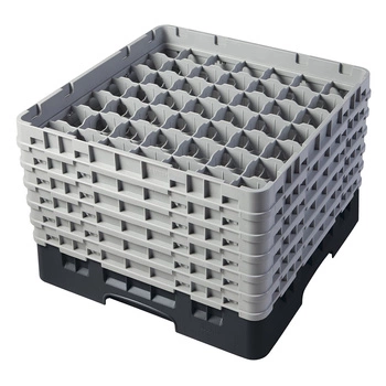 Kosz do szkła 49 przegródek - 50x50 cm, czarny | CAMBRO 49S1114/110