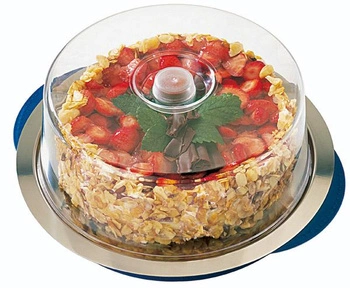 Taca okrągła z wkładem chłodzącym i pokrywą, niebieska 35x15 cm | APS 9093