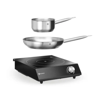 Kuchenka indukcyjna 3.5 kW, 230 V + rondel + patelnia | HENDI 239889
