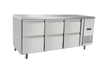 Stół chłodniczy z 6 szufladami GN 1/1, z agregatem bocznym, 420 l, 230 V 0.4 kW | ARKTIC 237069