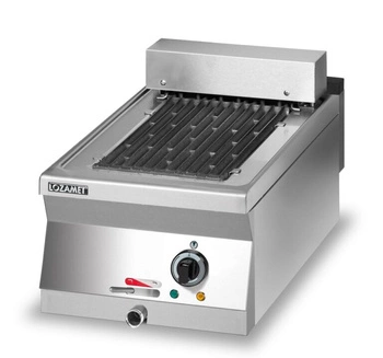 Grill wodny z rusztem żeliwnym, elektryczny, nastawny, 40x70x28 cm, 4.5 kW | LOZAMET L700.RWE400