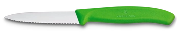 Nóż do warzyw i owoców Swiss Classic, ostrze ząbkowane, zielony, dł. ostrza 8 cm | VICTORINOX 6.7634.C1