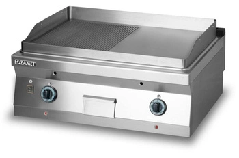 Płyta grillowa gazowa, 1/2 ryflowana, 2 - strefowa, nastawna, 8 kW | LOZAMET L700.GPG800RG