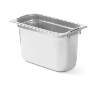 Pojemnik GN 1/3, stalowy z chowanymi uchwytami, gł. 10 cm | HENDI 803264