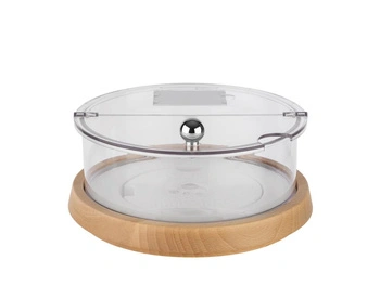 Duża miska chłodząca z drewnianą podstawą TOP FRESH z wkładem i pokrywą, 26x15 cm | APS 11817