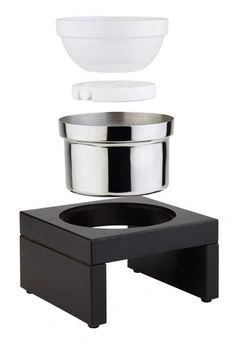 Miska chłodząca BRIDGE z drewnianą podstawą, kolor venge, 2.5 l, 27.5x27.5x14 cm | APS 14981