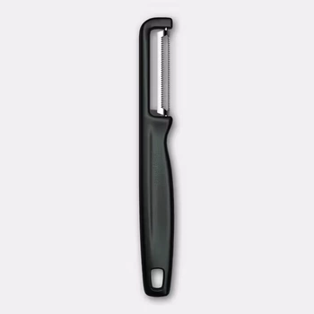 Obieraczka dwustronna IOTA z ząbkowanym ostrzem, czarna | VICTORINOX 6.0943.3