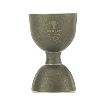 Miarka barmańska Bell z prostą krawędzią, stal nierdzewna, kolor: vintage, 25/50 ml | BARFLY M37098VN