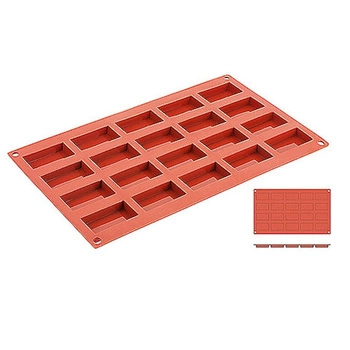 Forma do pieczenia silikonowa Kostki, 20 otworów o wymiarach 4,9x2,6 cm | CONTACTO 6647/049