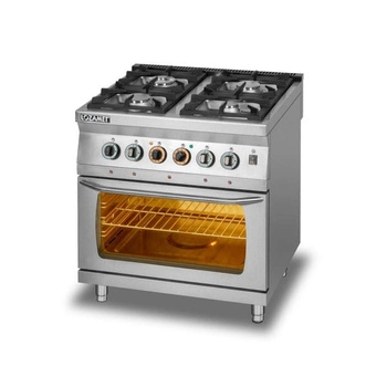 Kuchnia gastronomiczna gazowa 4-palnikowa z piekarnikiem elektrycznym | LOZAMET L700.KG4 PE
