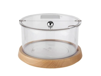 Duża miska chłodząca z drewnianą podstawą TOP FRESH z wkładem i pokrywą, 26x19 cm | APS 11818