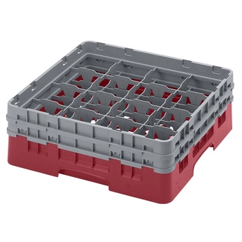 Kosz do szkła 16 przegródek - 50x50 cm, żurawinowy | CAMBRO 16S434/416