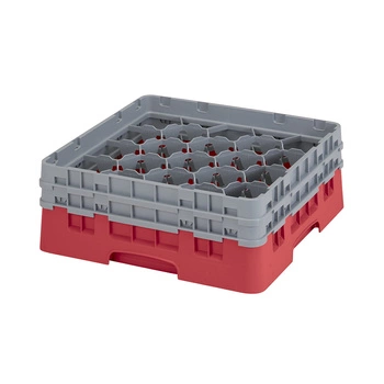 Kosz do szkła 20 przegródek - 50x50cm, czerwony | CAMBRO 20S534/163