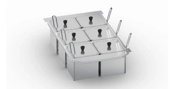 Zestaw 6 koszy porcjujących 1/6 GN nieperforowanych do iVario 2 - S | RATIONAL 60.75.306