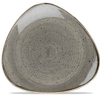 Talerz porcelanowy trójkątny Peppercorn Grey śr. 26,5 cm | FINE DINE SPGSTR101