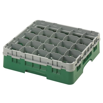 Kosz do szkła 25 przegródek - 50x50cm, zielony | CAMBRO 25S418/119