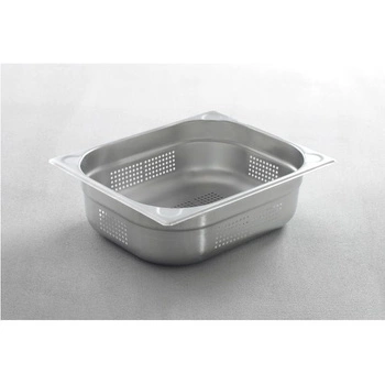 Pojemnik GN 1/2 gł. 10 cm ze stali nierdzewnej KITCHEN LINE perforowany | HENDI 807330