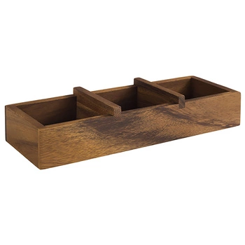 Skrzynka drewniana Table, akacja, 3 przedziały 23,5x8,5x4,5 cm | APS 11727 