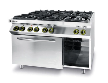 Kuchnia gazowa 6-palnikowa Kitchen Line z piekarnikem elektrycznym  | HENDI 225899
