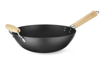 Patelnia WOK z drewnianym uchwytem, śr. 32 cm | HENDI 627907