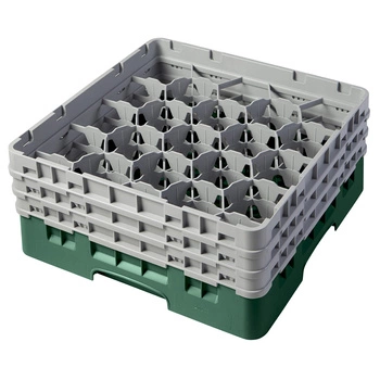 Kosz do szkła 20 przegródek - 50x50 cm, zielony | CAMBRO 20S638/119