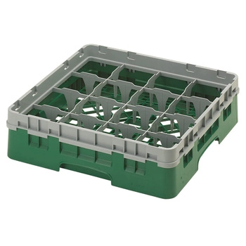 Kosz do szkła 16 przegródek - 50x50cm, zielony | CAMBRO 16S318/119