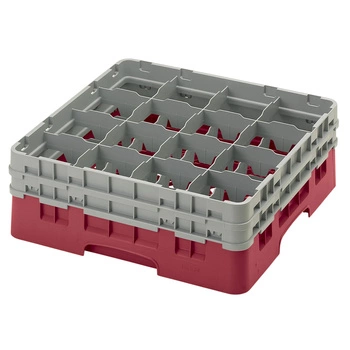 Kosz do szkła 16 przegródek - 50x50cm, żurawinowy | CAMBRO 16S534/416