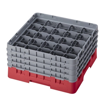 Kosz do szkła 25 przegródek - 50x50 cm, czerwony | CAMBRO 25S800/163